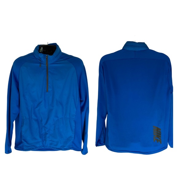 Nike Golf Blue Windbreaker 1/4 Zip Hidden Hood Men’s L - Picture 2 of 8